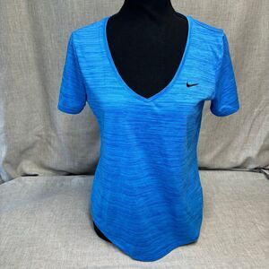 Nike Dri-Fit Short Sleeve T-Shirt Bright Heather Blue Women's Size Small‎